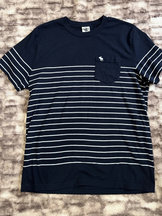 Abercrombie & Fitch Other - Abercrombie & Fitch Men's XL Striped Pocket Tee - Navy - Heritage Coastal Prep